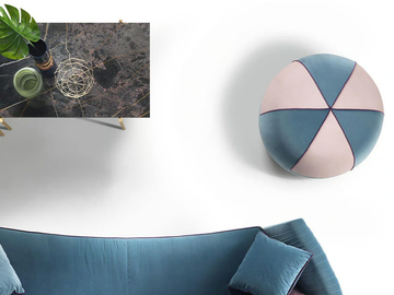 TREVI GLAM - Upholstered round fabric pouf by Former In Italia - view 3